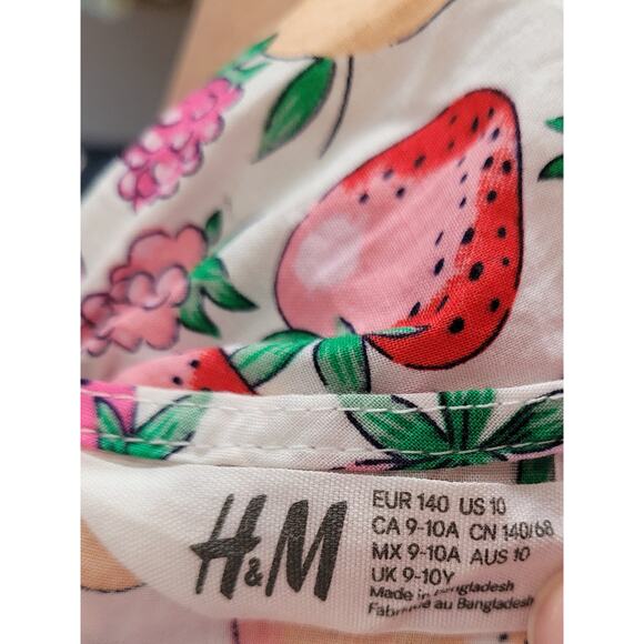 H&M Girls Strawberry Orange Fruit Dress size 10 Short Sleeve #8 - Picture 3 of 3